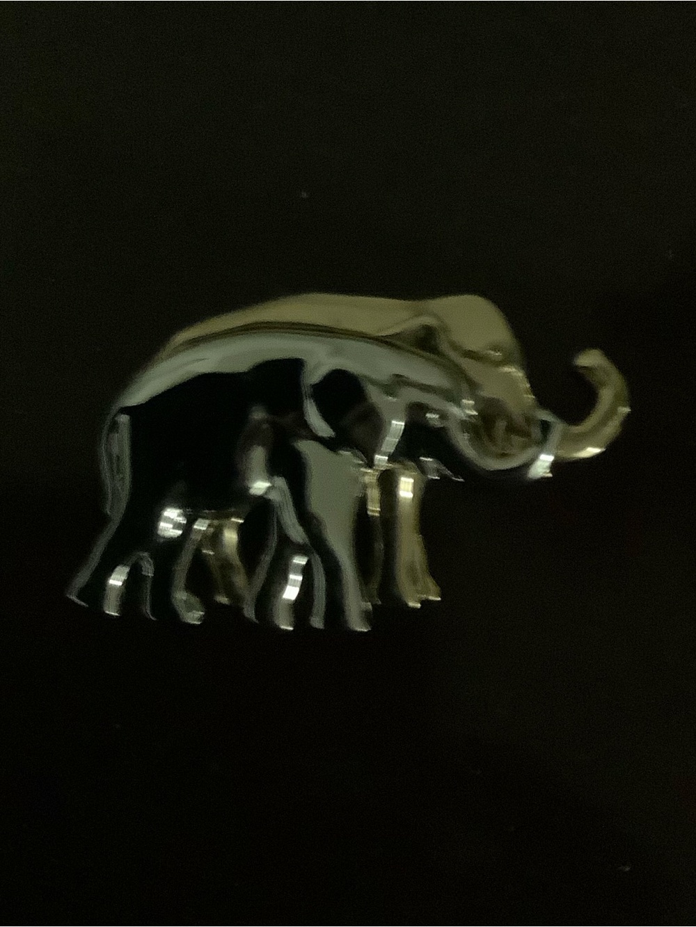Silver and Gold Tone Elephants Pin